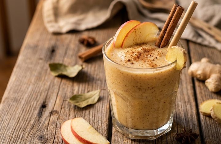 Smoothie de manzana con canela y jengibre